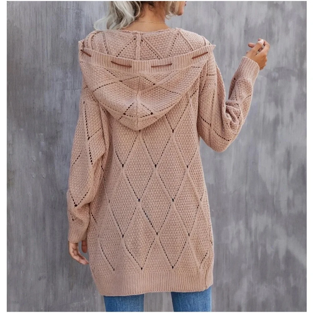 Cozy Long Hoodie Sweater Top - Picture 5 of 5
